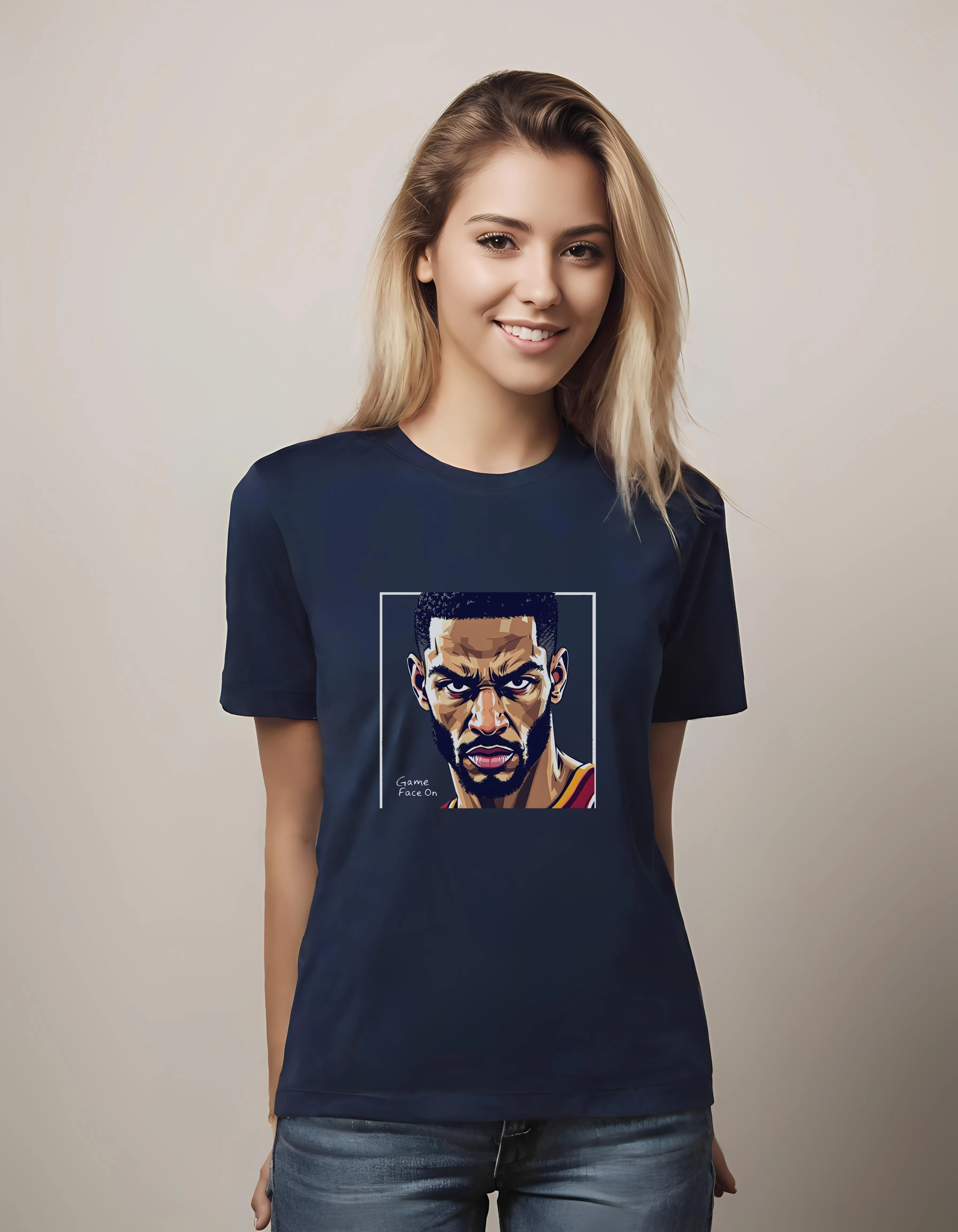 Game Face On Basketball Design | Classic T-Shirt (Unisex)