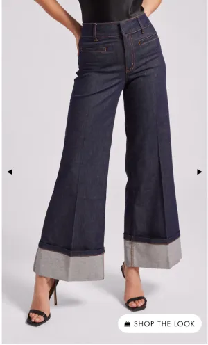 Generation Love - Women - Dark Denim Blue Raquel Sheen Denim Pants