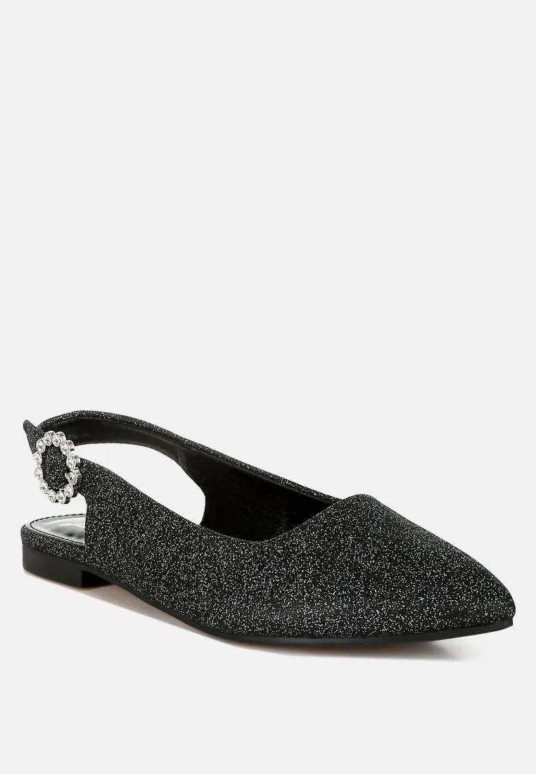 Glitter Slingback Flat Sandals By RAG