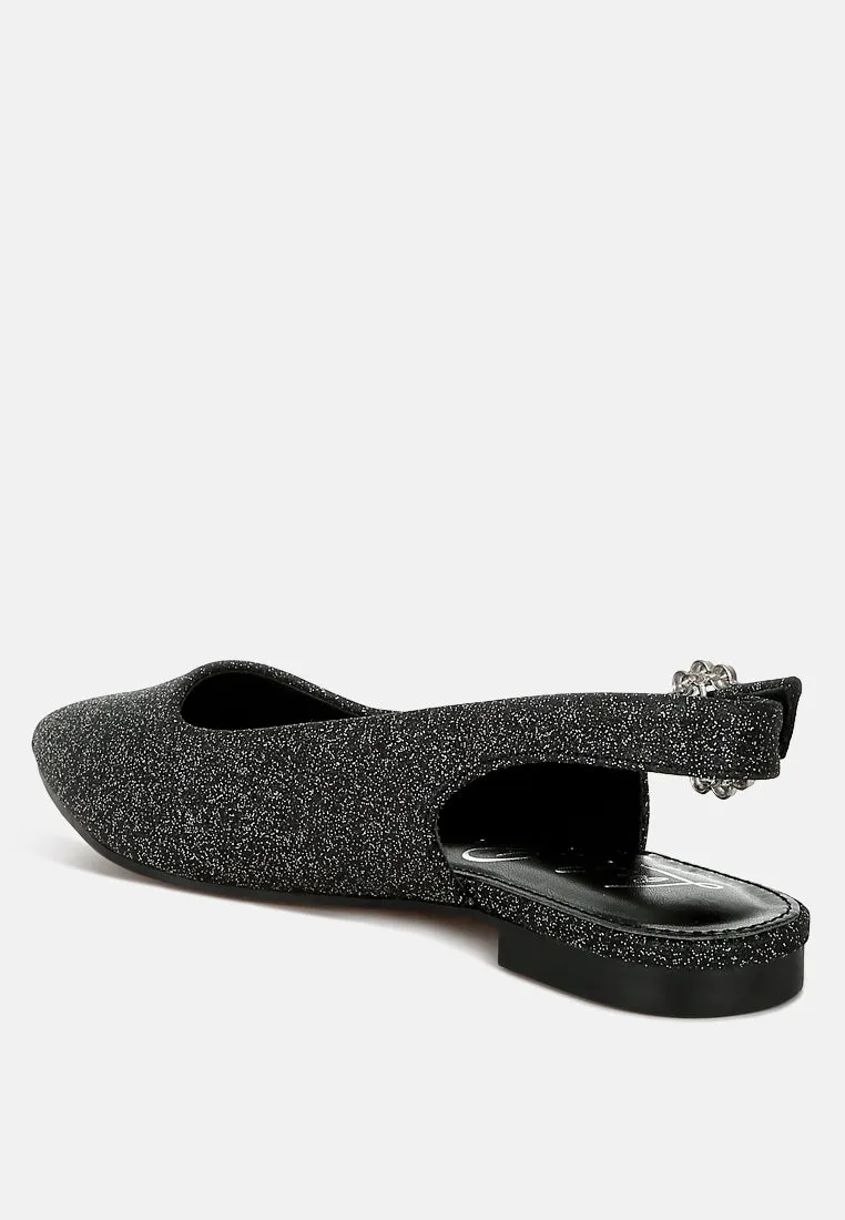 Glitter Slingback Flat Sandals By RAG