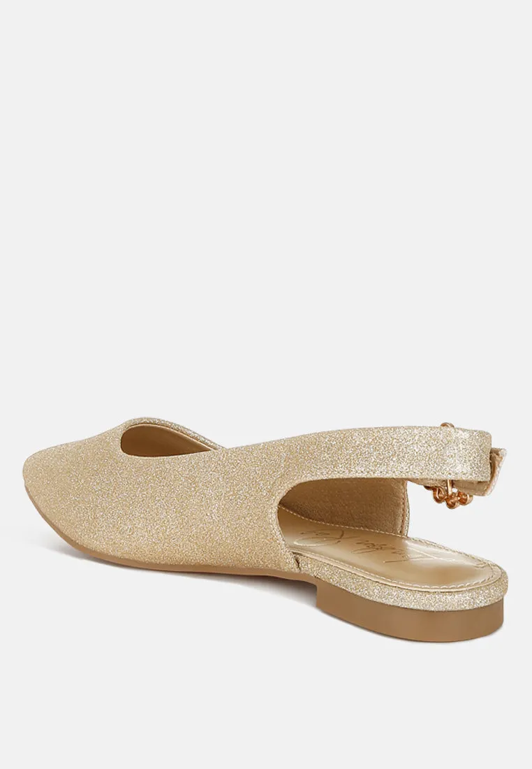 Glitter Slingback Flat Sandals By RAG