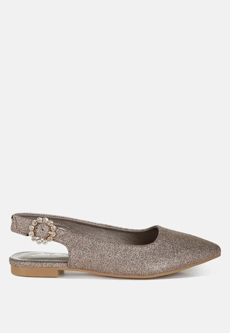Glitter Slingback Flat Sandals By RAG