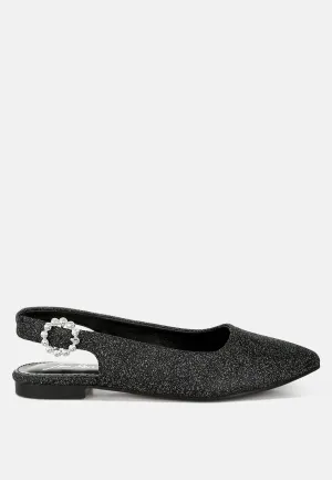 Glitter Slingback Flat Sandals By RAG