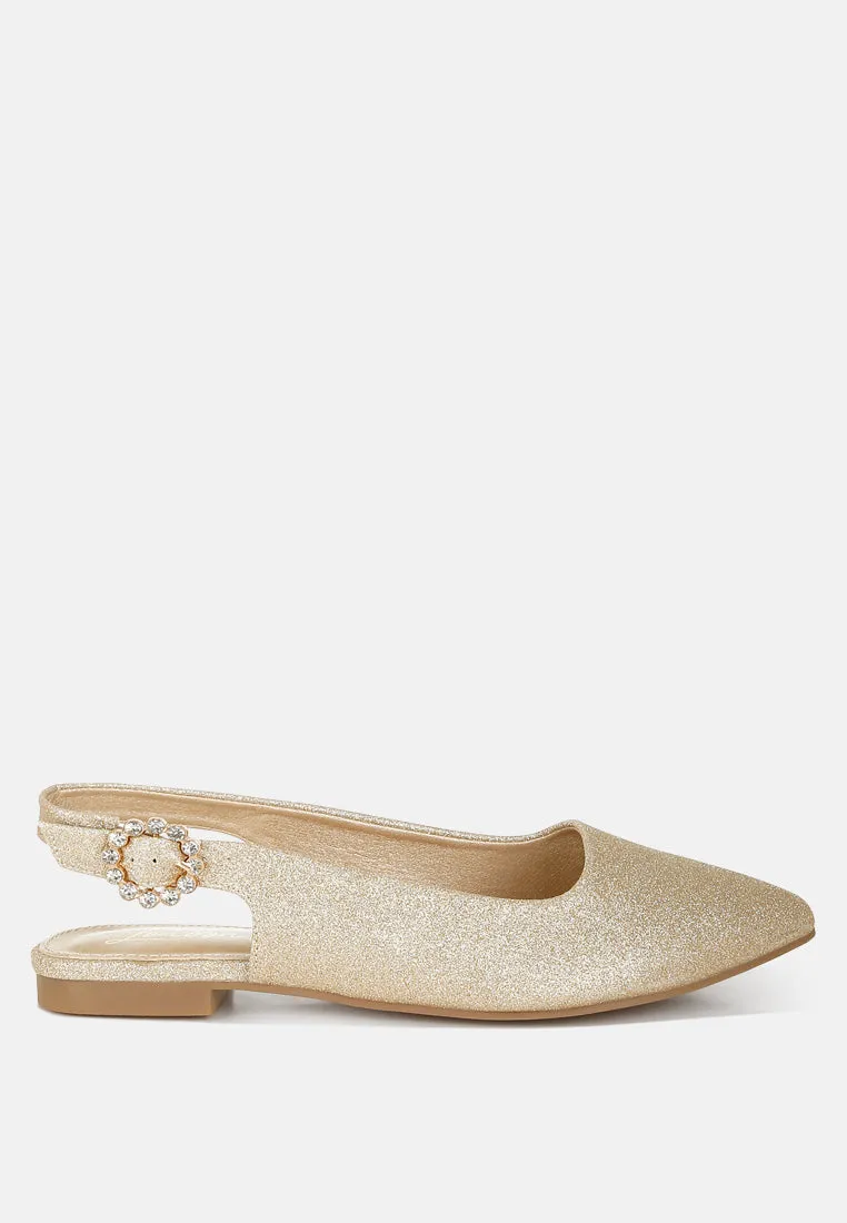 Glitter Slingback Flat Sandals By RAG