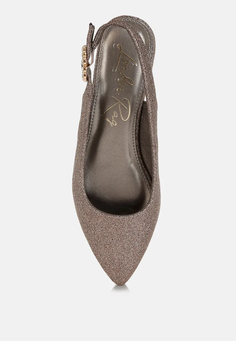Glitter Slingback Flat Sandals By RAG