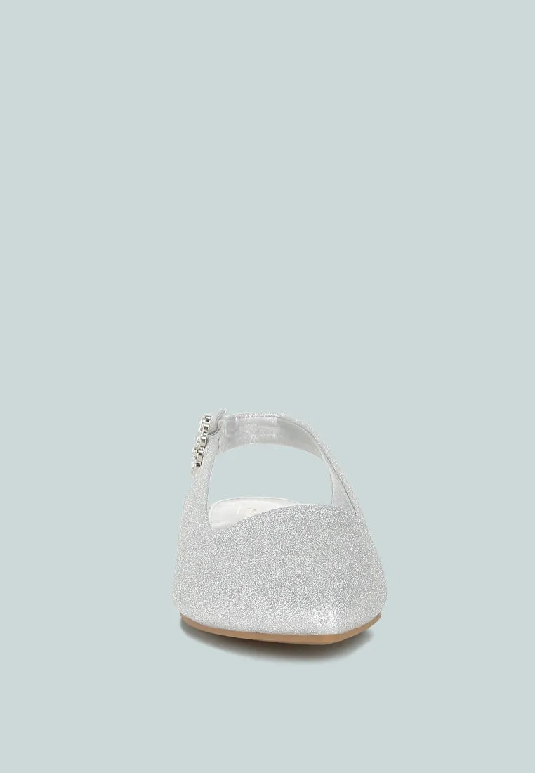 Glitter Slingback Flat Sandals By RAG