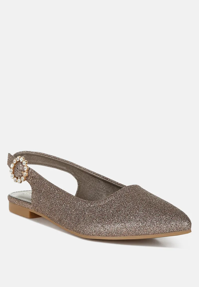 Glitter Slingback Flat Sandals By RAG