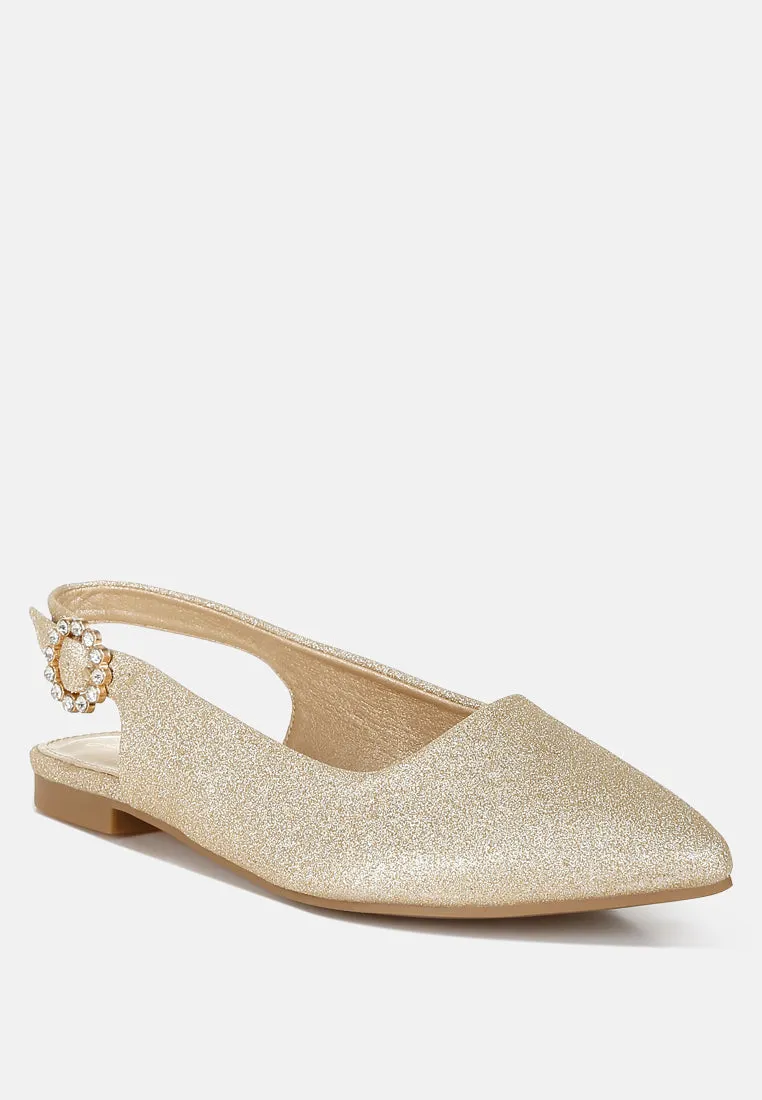 Glitter Slingback Flat Sandals By RAG
