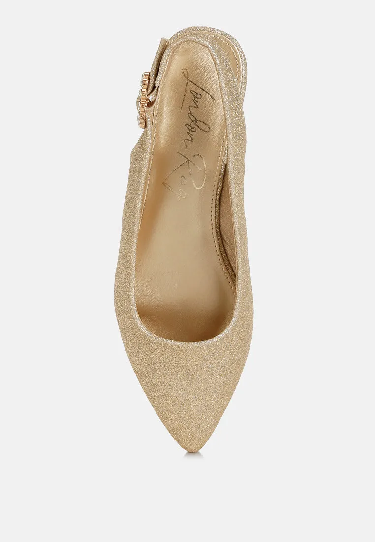Glitter Slingback Flat Sandals By RAG