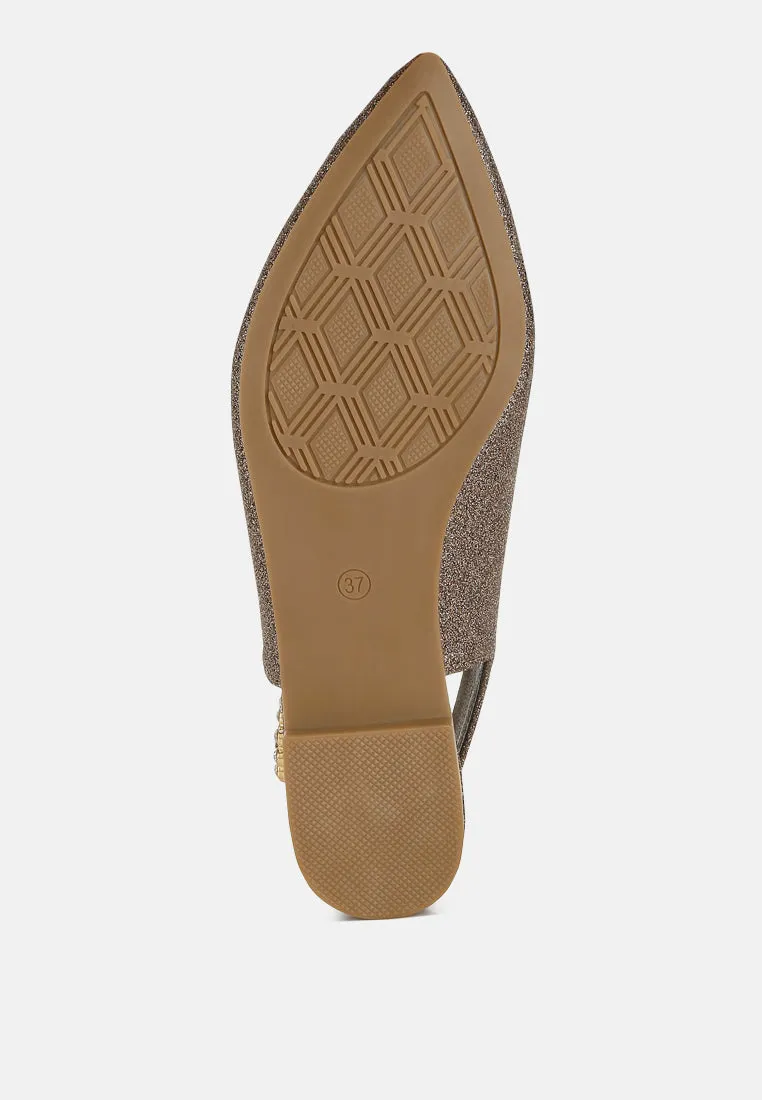 Glitter Slingback Flat Sandals By RAG