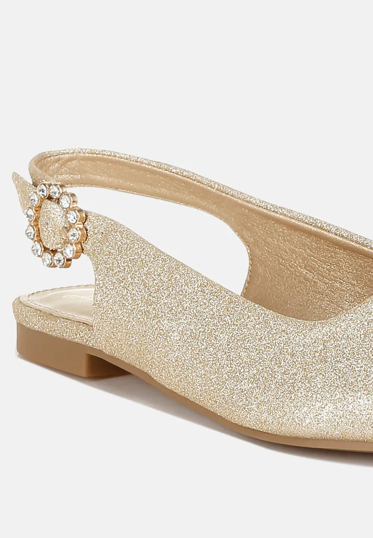 Glitter Slingback Flat Sandals By RAG