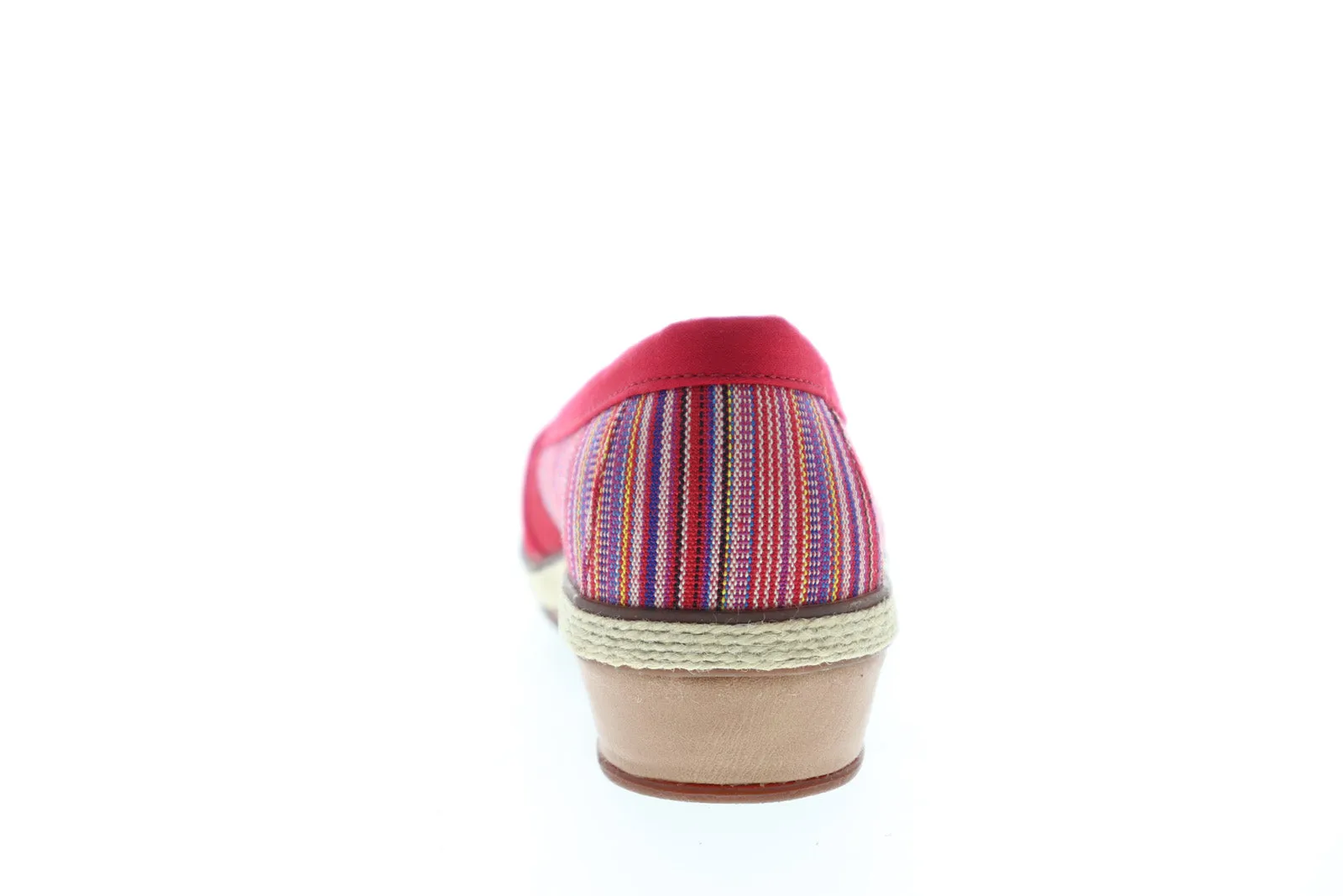 Grasshopper Misty Wedge EF52840B Womens Red Wide 2E Canvas Loafer Flats Shoes