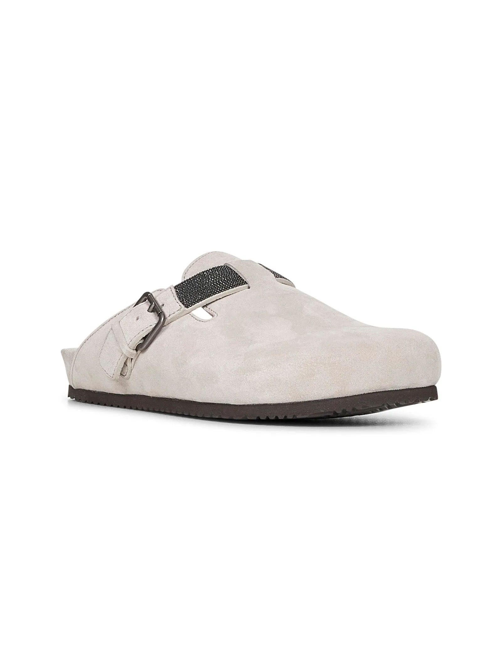 Grey suede monili clogs