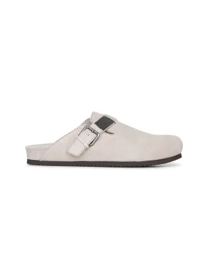 Grey suede monili clogs
