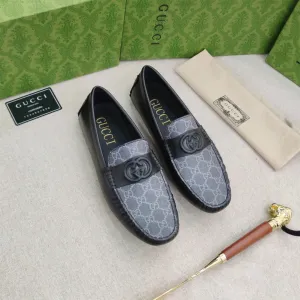 GUCCI || Interlocking GG-logo Leather Loafers | Black