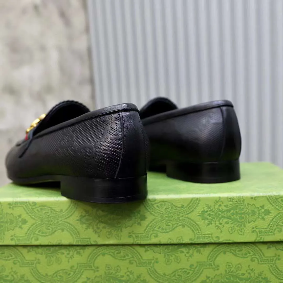 GUCCI || Men's Leather GG Web Loafers Black