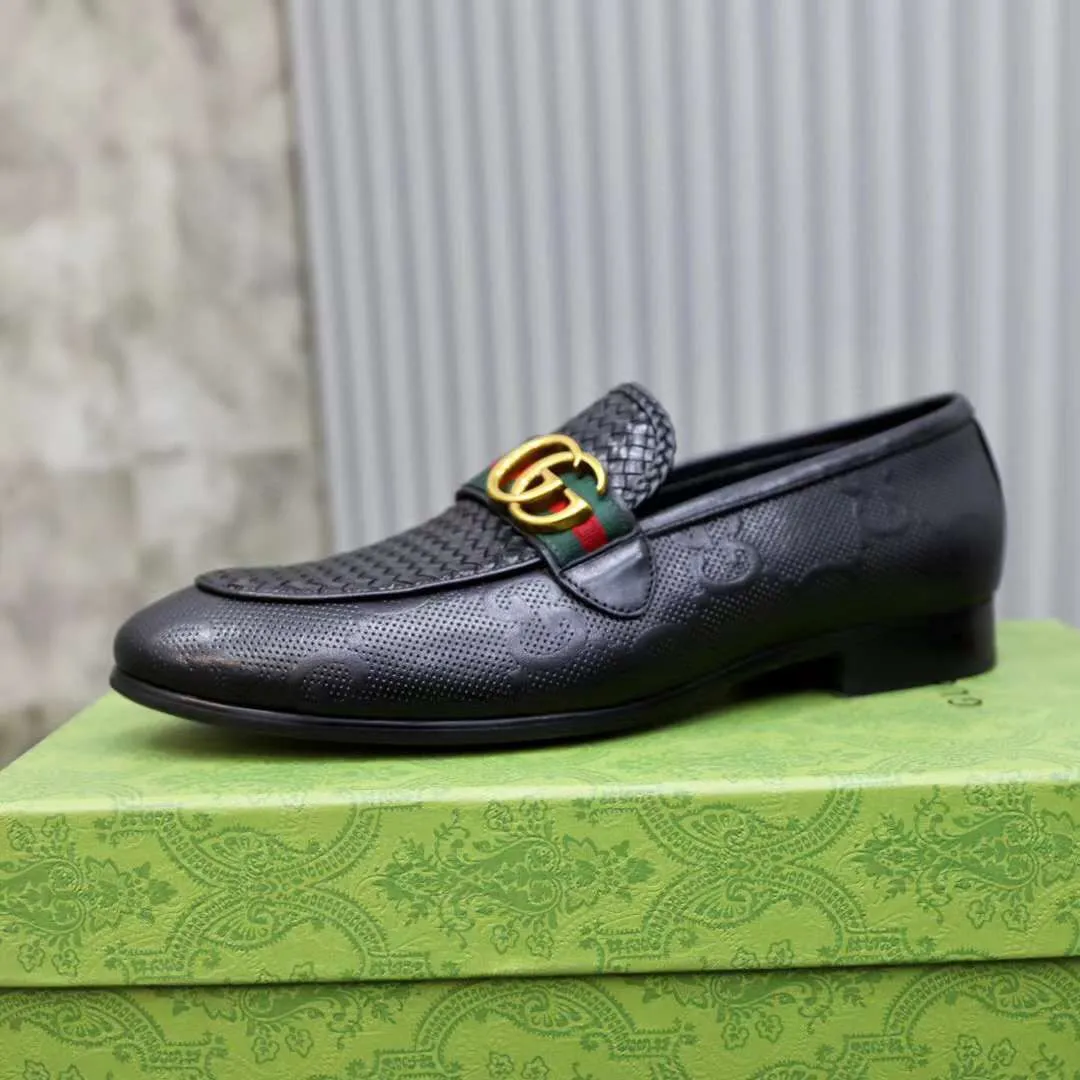 GUCCI || Men's Leather GG Web Loafers Black