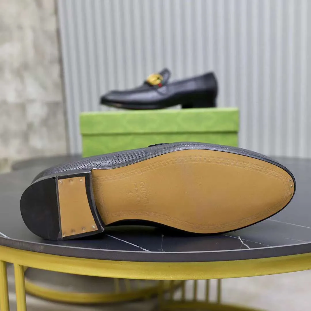 GUCCI || Men's Leather GG Web Loafers Black