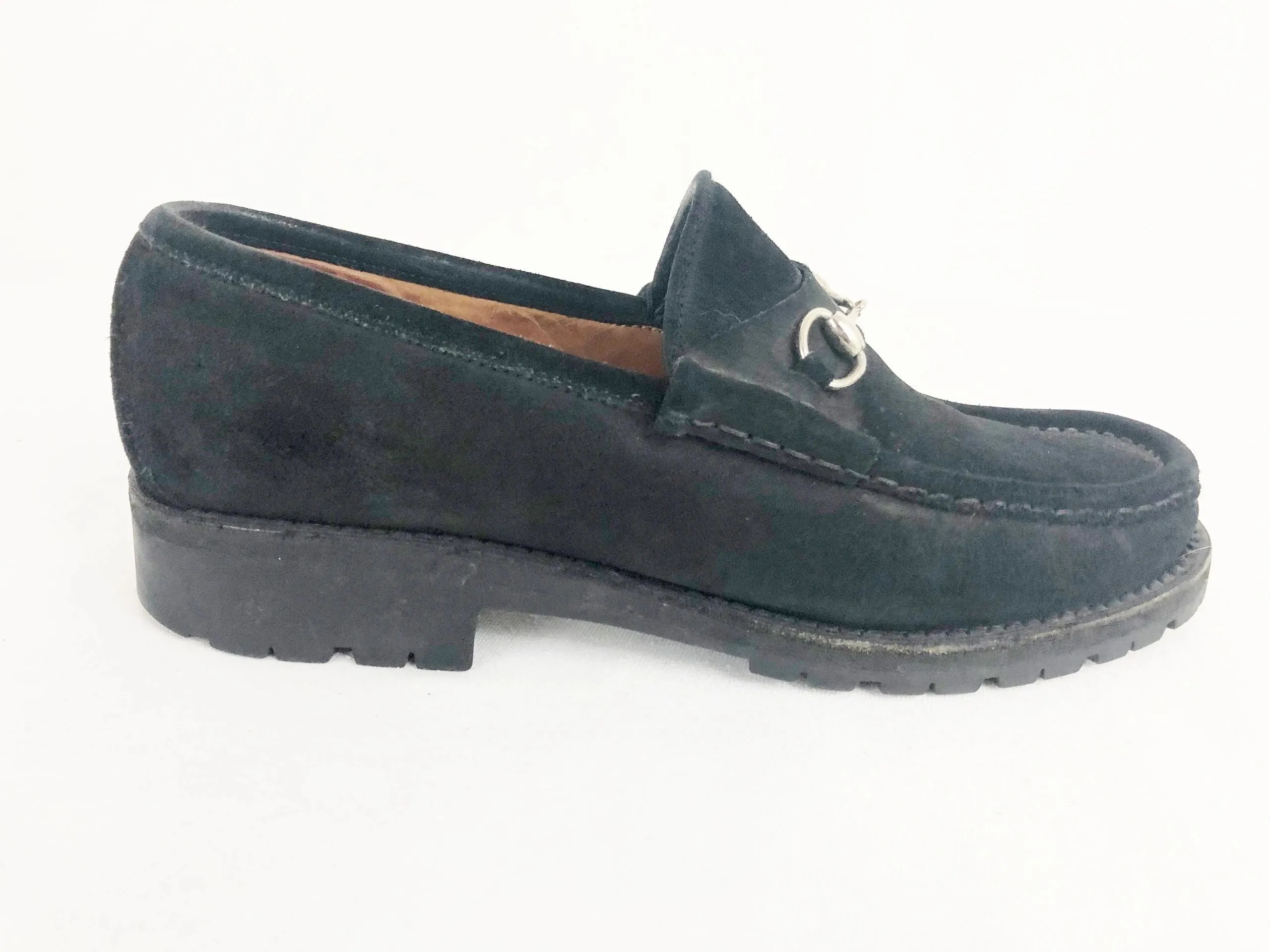 Gucci Suede Horse-Bit Loafer Size 9