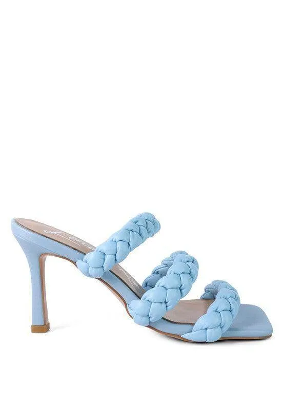 High Bae Pointed Heel Braided Sandals