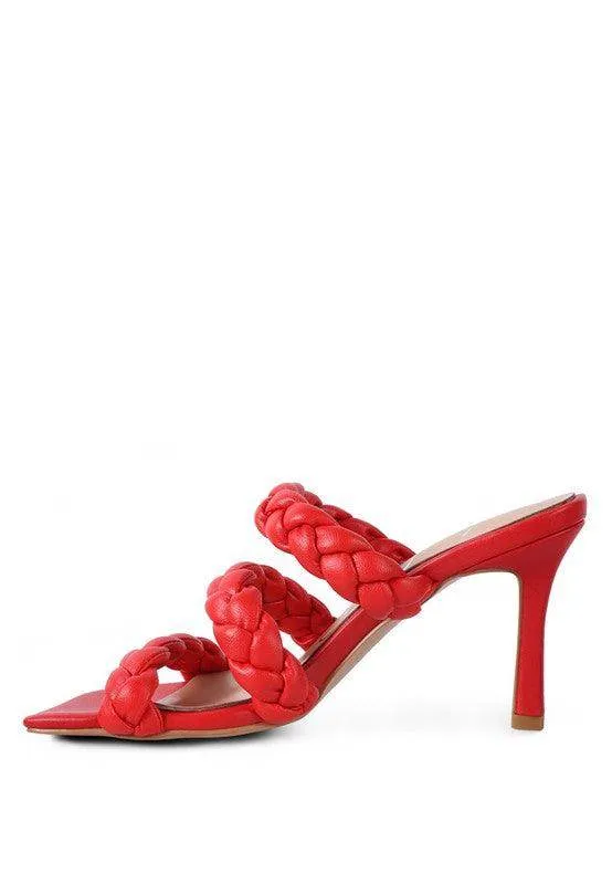 High Bae Pointed Heel Braided Sandals