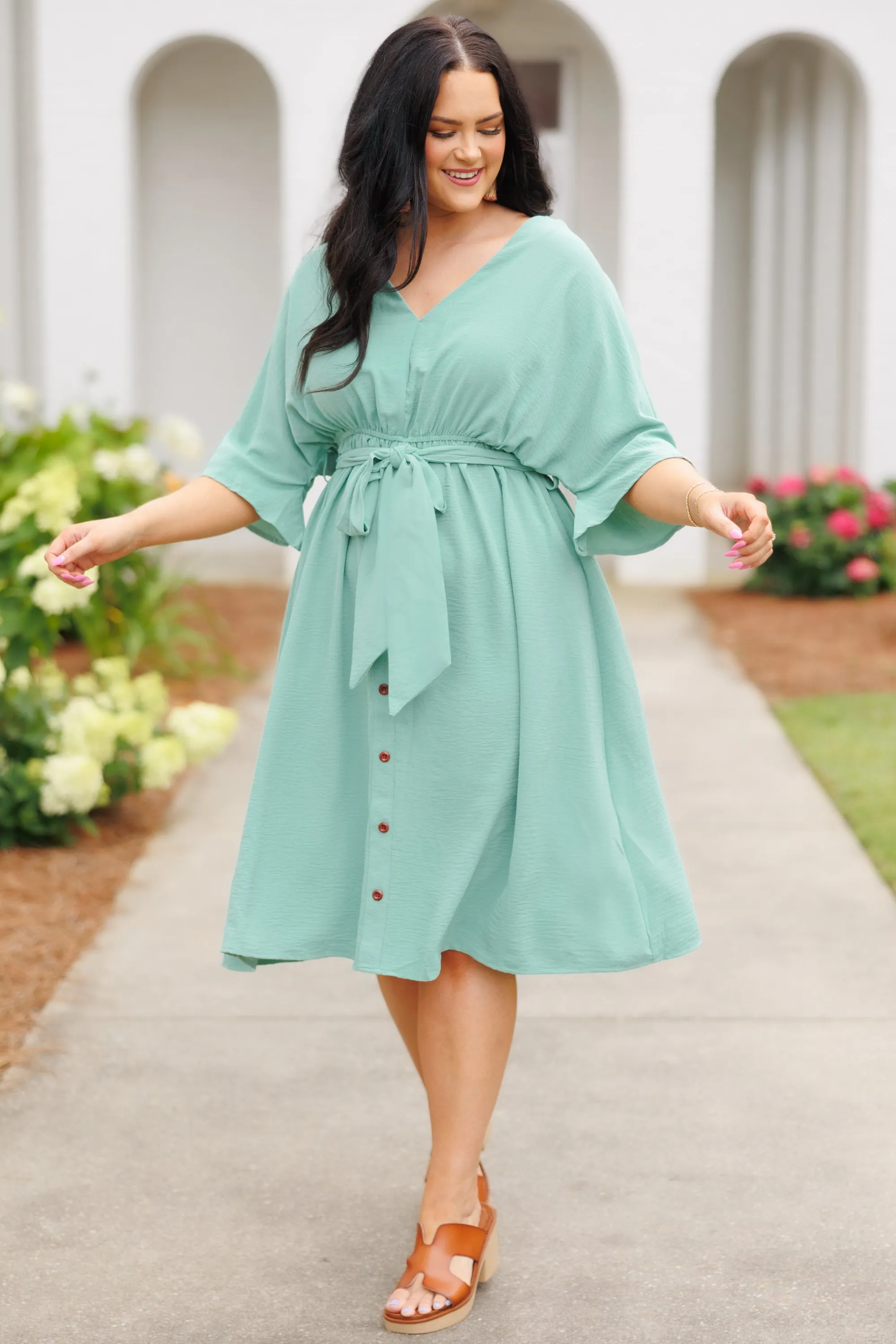 Hopelessly Yours Dress, Sage