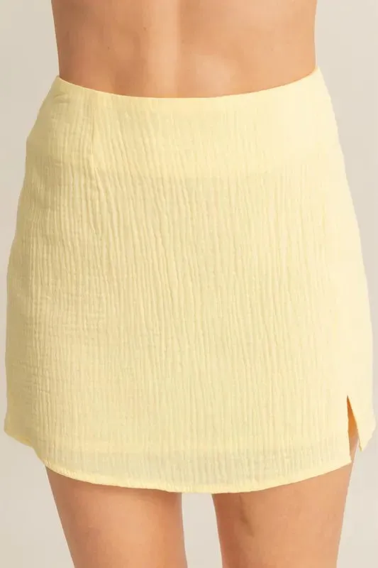 HYFVE Ruched Bra Top and Mini Skirt Set