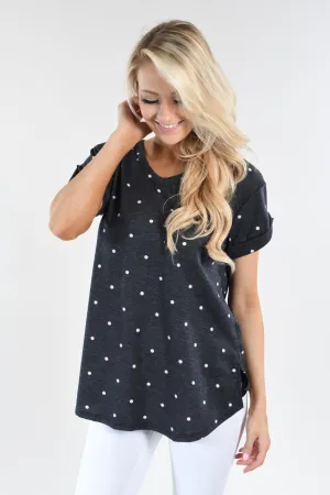 It's All About the Dots Top - Deep Navy