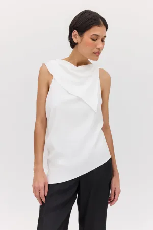 IVORY TEXTURED CREPE RHYTHM TOP