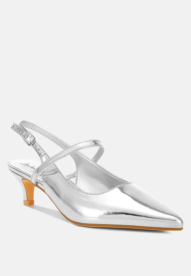 Kitten Heel Slingback Sandals By RAG