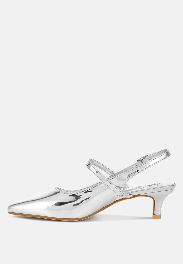 Kitten Heel Slingback Sandals By RAG