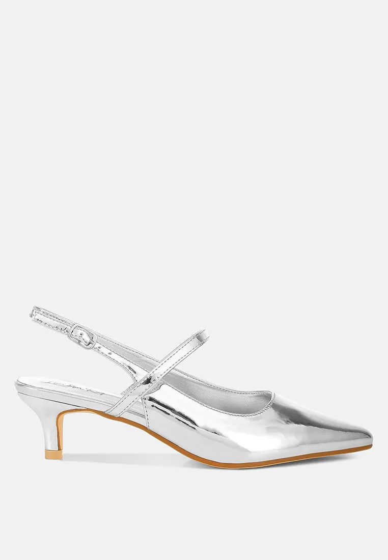 Kitten Heel Slingback Sandals By RAG