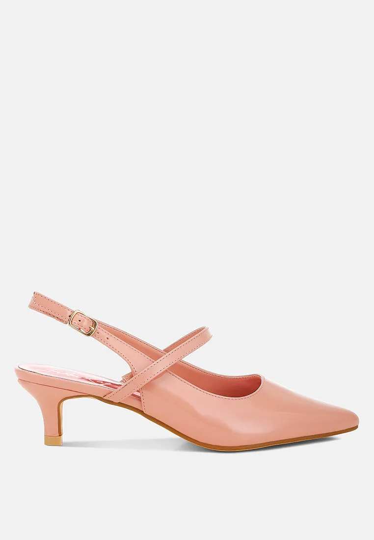 Kitten Heel Slingback Sandals By RAG