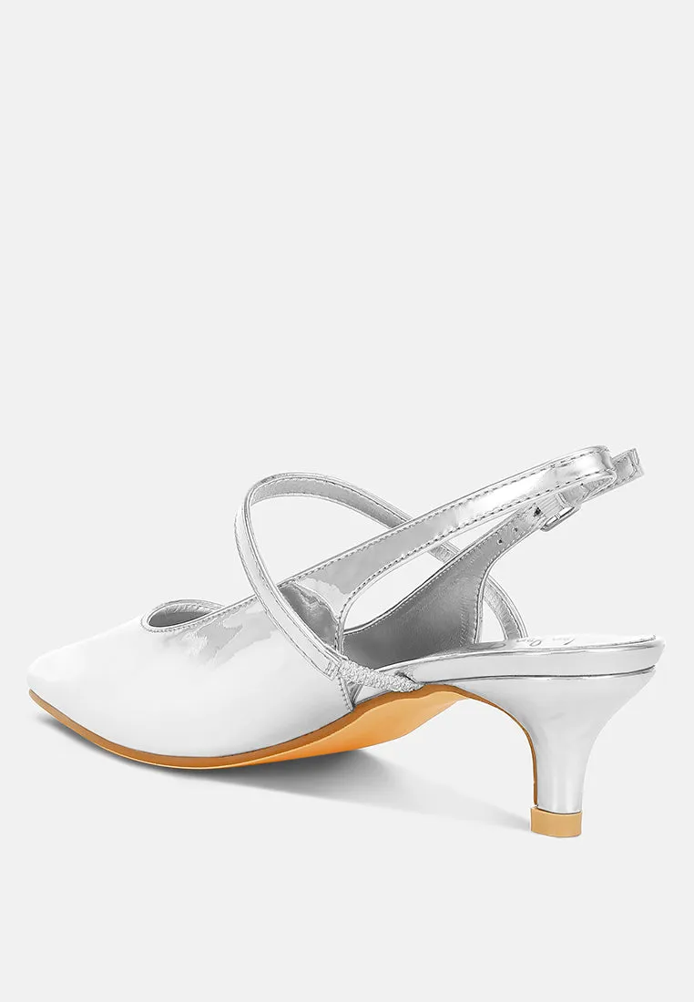 Kitten Heel Slingback Sandals By RAG