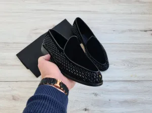Leather Men's Loafer with Stone Details