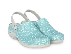 Leather Washable Clogs Wash'Go Aqua