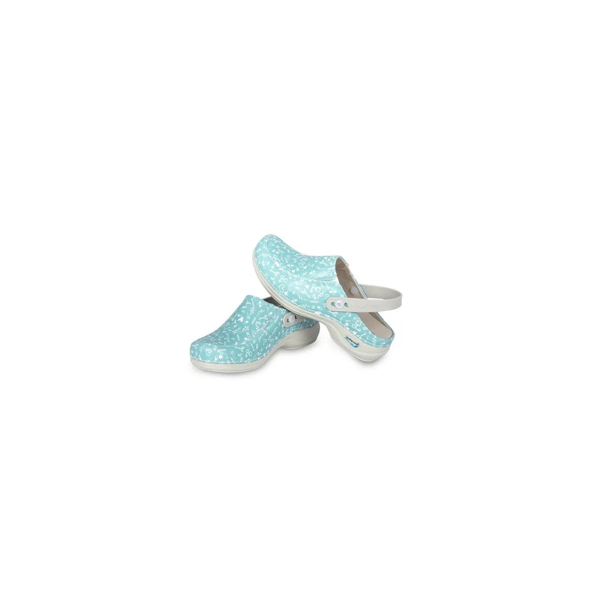 Leather Washable Clogs Wash'Go Aqua