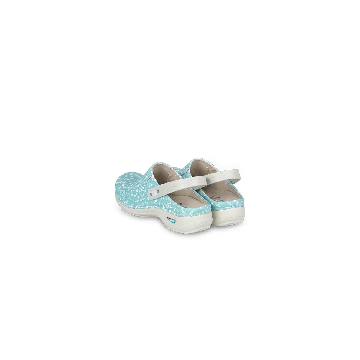 Leather Washable Clogs Wash'Go Aqua