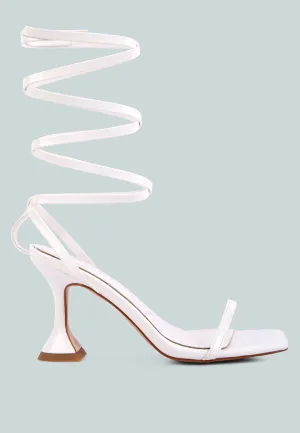 Lewk Strappy Tie Up Spool Heel Sandals By Ruw