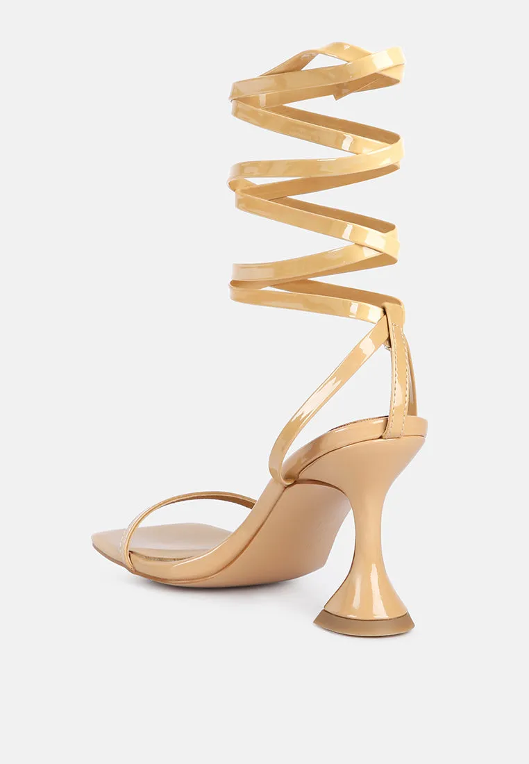Lewk Strappy Tie Up Spool Heel Sandals By Ruw
