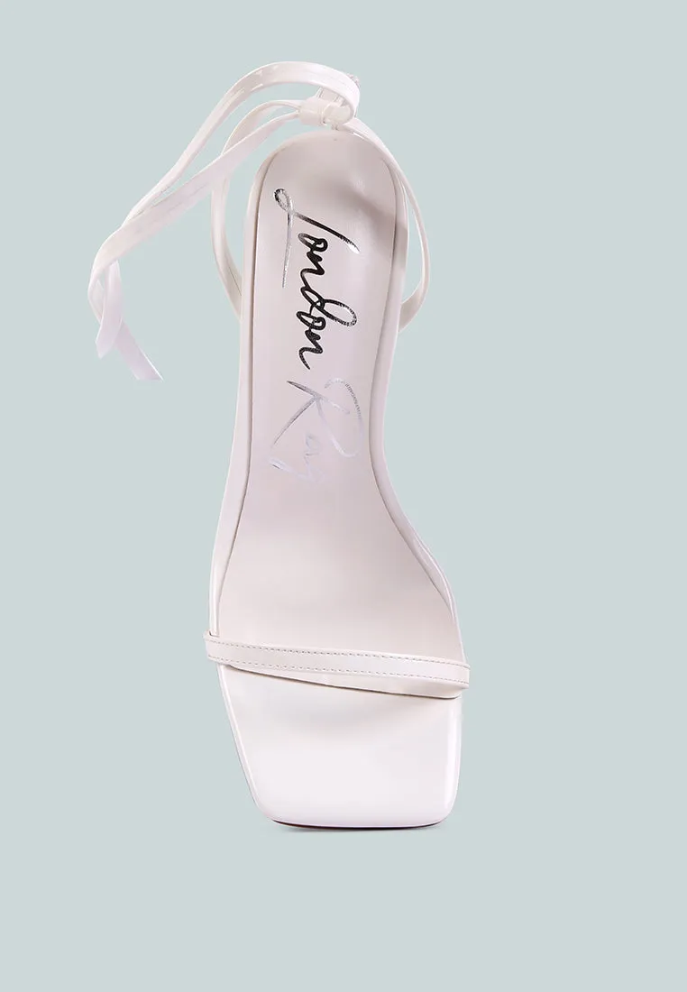 Lewk Strappy Tie Up Spool Heel Sandals By Ruw