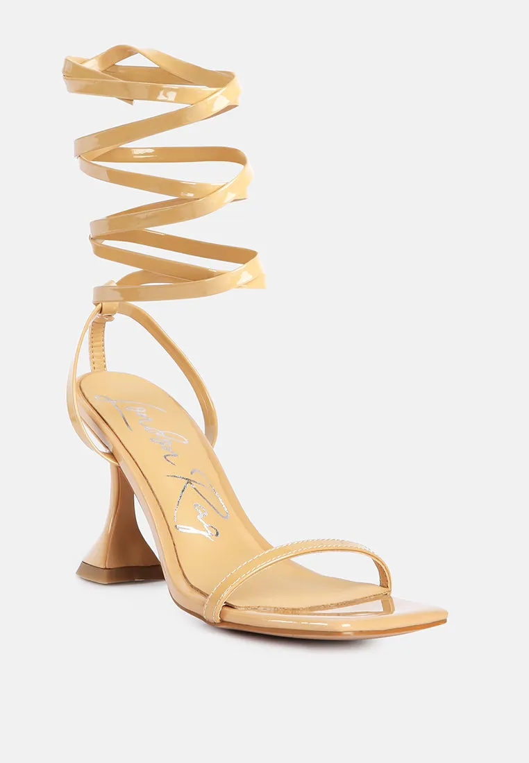 Lewk Strappy Tie Up Spool Heel Sandals By Ruw