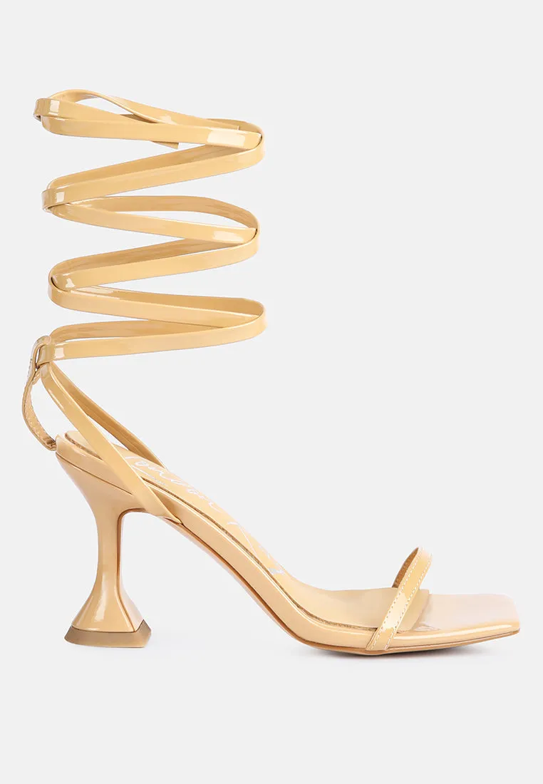 Lewk Strappy Tie Up Spool Heel Sandals By Ruw