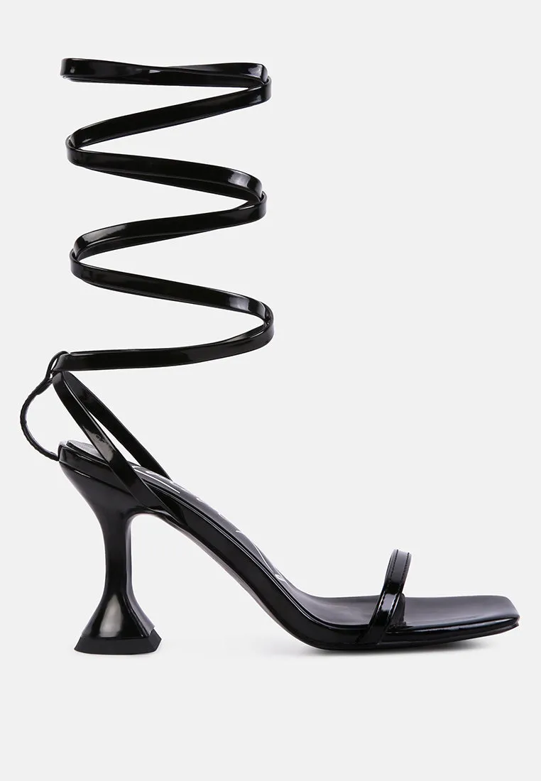 Lewk Strappy Tie Up Spool Heel Sandals By Ruw