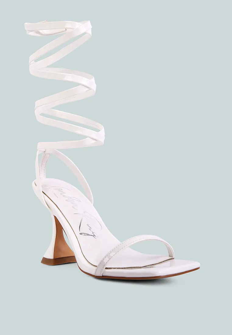 Lewk Strappy Tie Up Spool Heel Sandals By Ruw