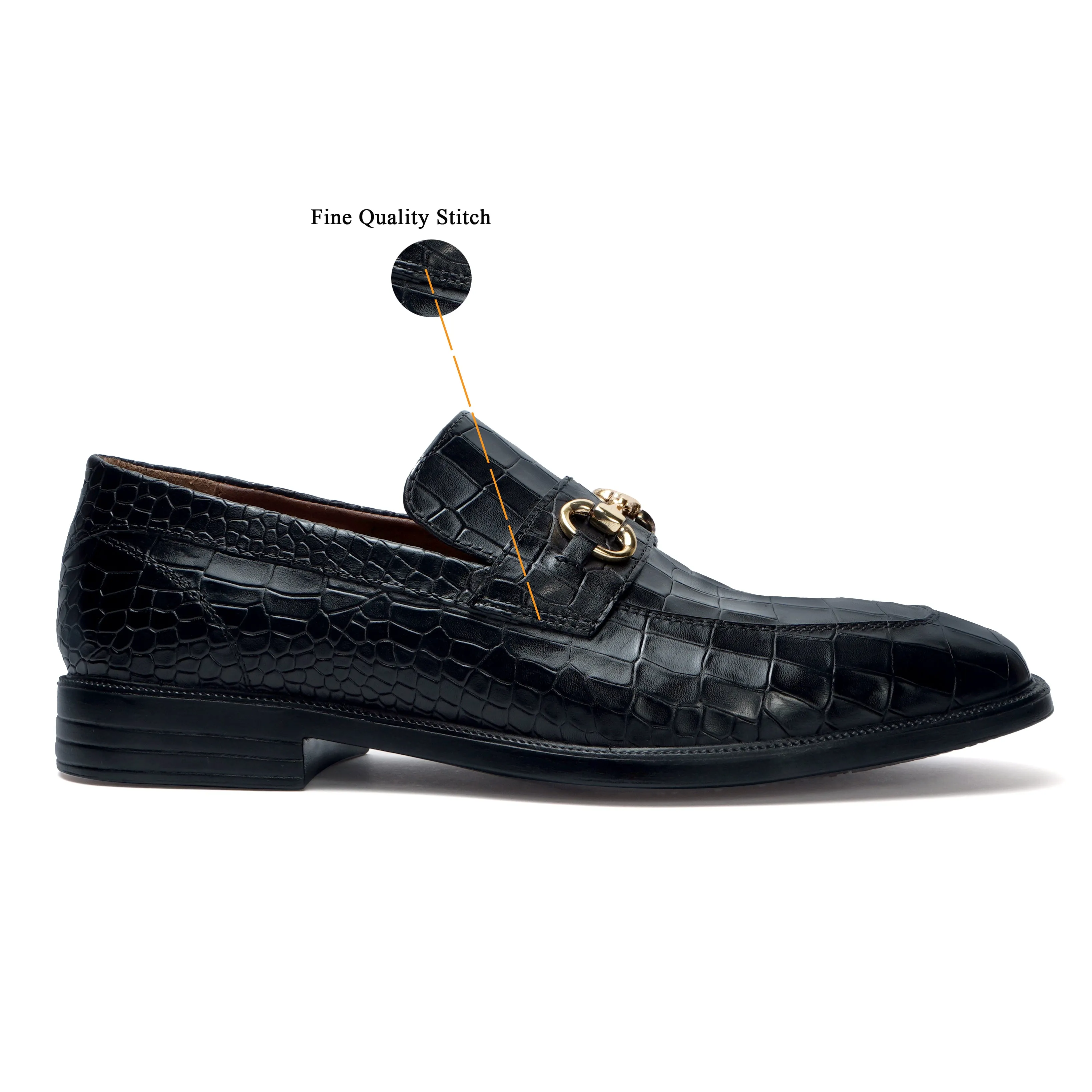 Light Weight Black Loafer in Deep Cut Leather