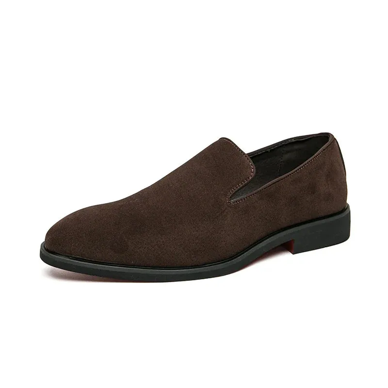 luxury designer suede leather shoes Business Office Dress shoes for man Brown nightclub Party Loafers man