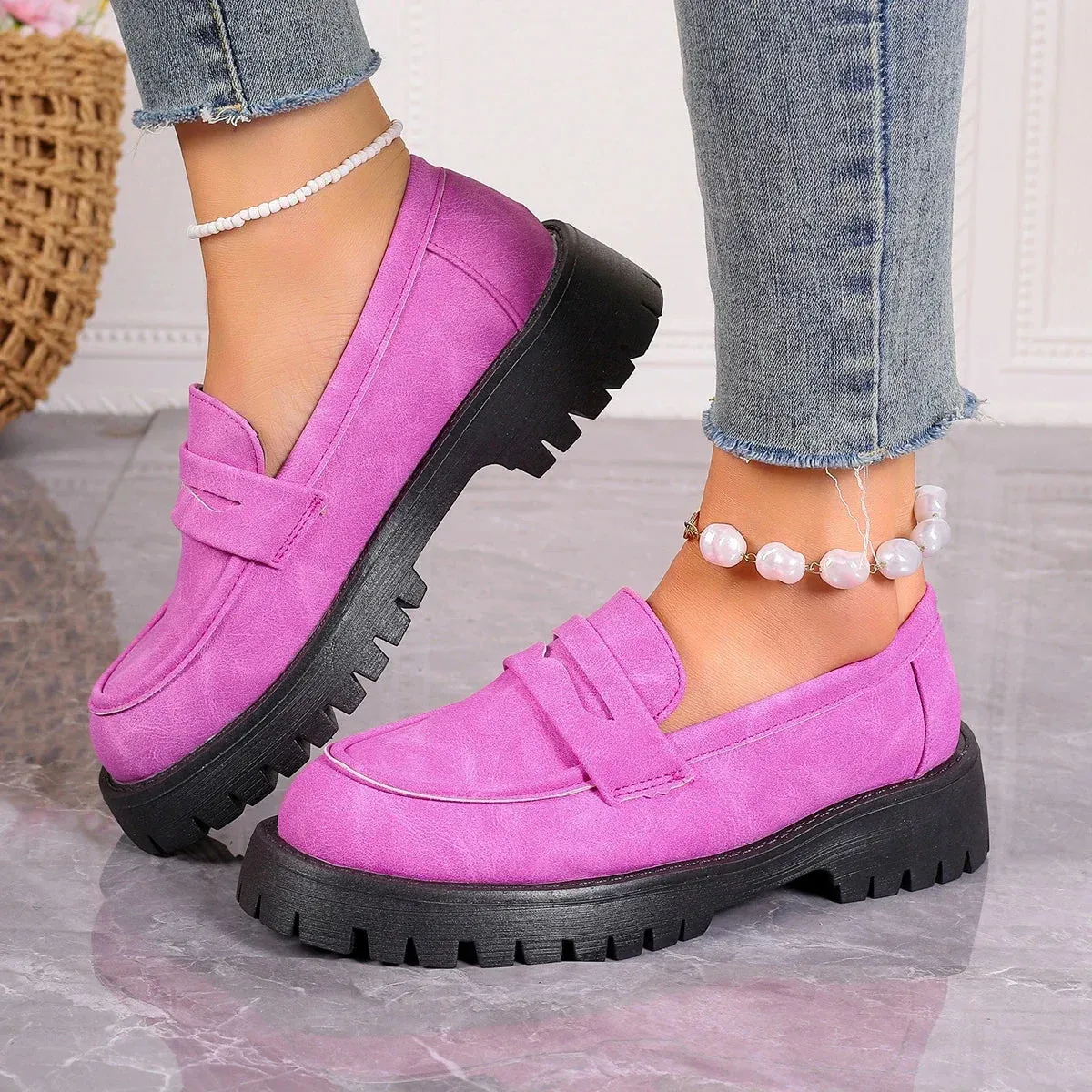 Maras - Women Colorful Suede Loafers