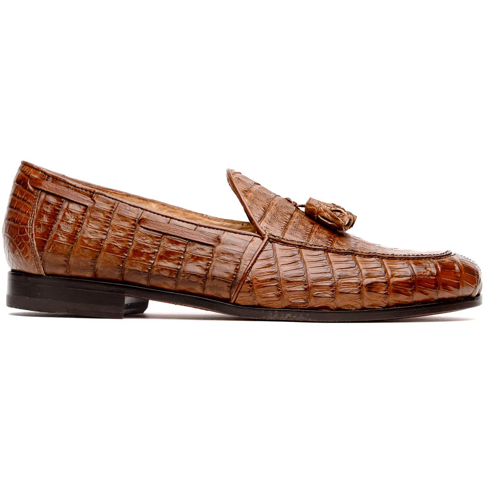 Marco Di Milano Bianchi in Bay Apache Caiman Crocodile Tassel Loafers