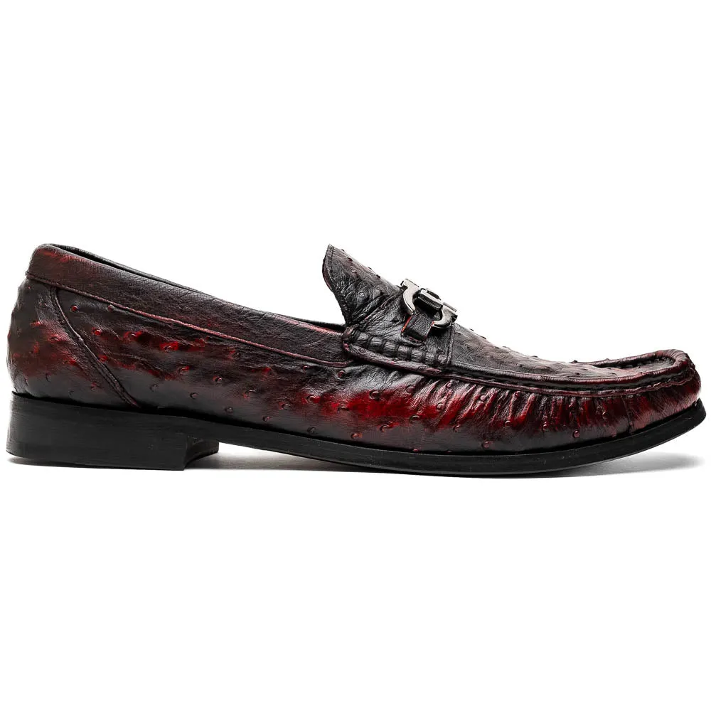 Marco Di Milano Ferrioni in Black Cherry Ostrich Bit Loafers